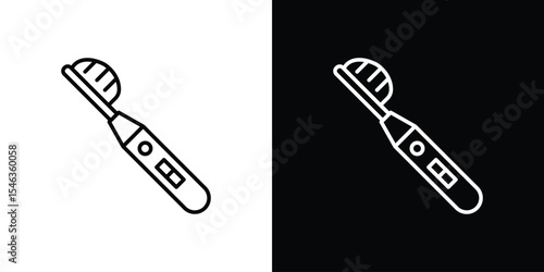 Electric toothbrush icon in black. flat graphic vector icon