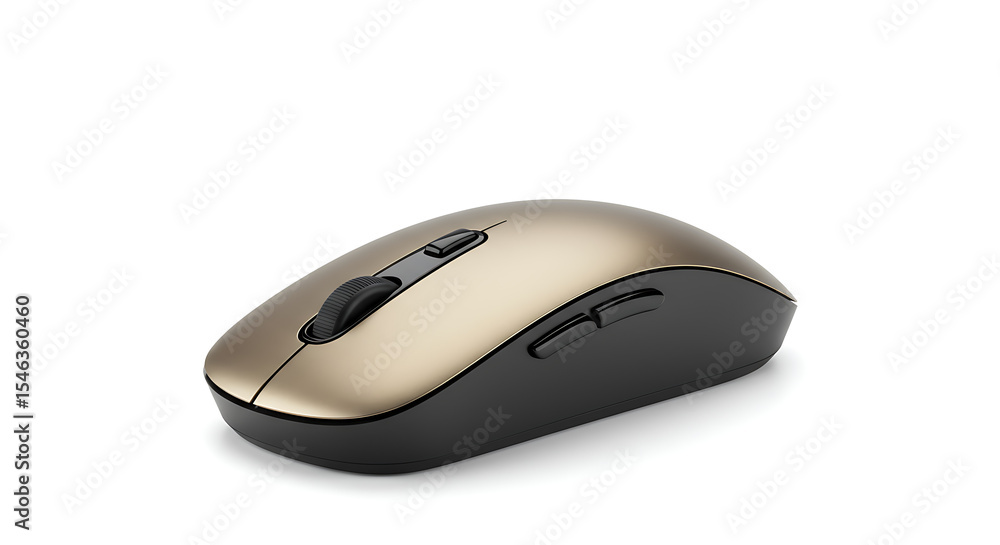 Sleek Metallic Computer Mouse in Studio Light Sleek Metallic Computer Mouse in Studio Light