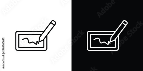 Electronic signature icon in black. flat graphic vector icon