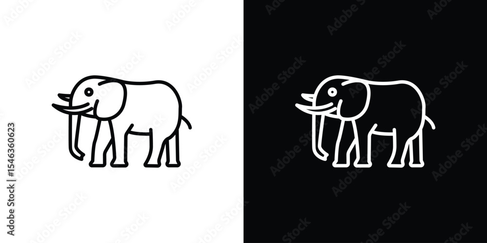 Obraz premium Elephant icon in black. flat graphic vector icon