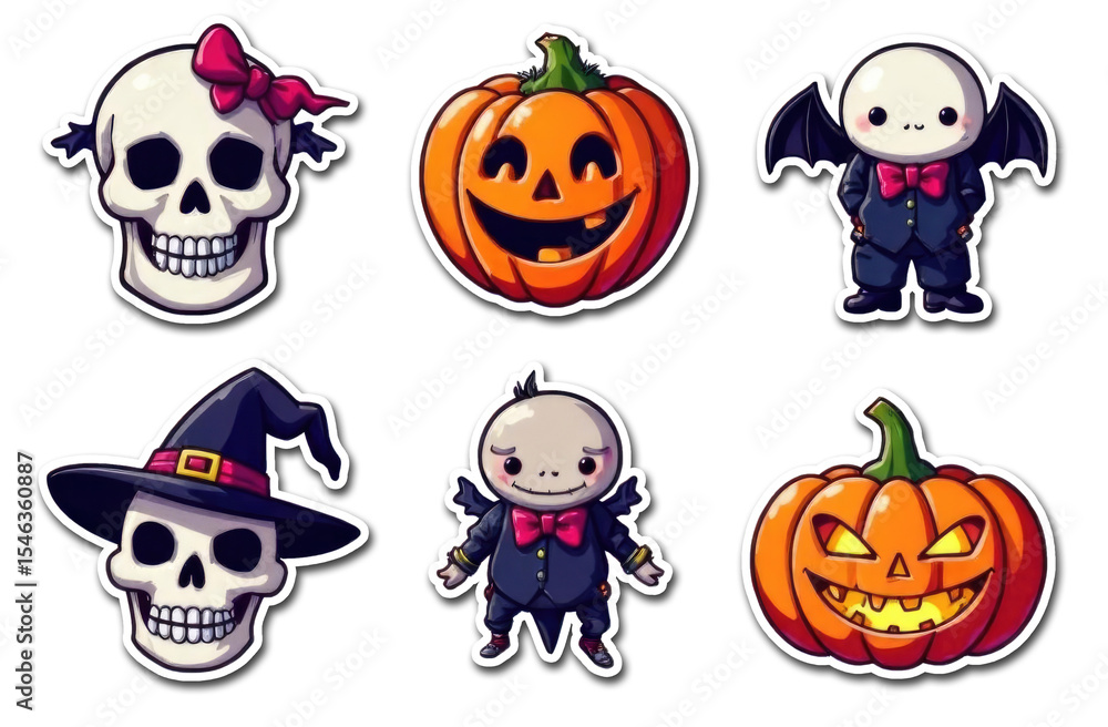 Halloween. Set of Halloween elements: pumpkins, castle, candle, bat, candy, ghost, grave, skull, spider, cat, scary, hat, moon, pot, crow, fence, cupcake, spiderweb, eye, poison, owl, book. Halloween. Set of Halloween elements: pumpkins, castle, candle, bat, candy, ghost, grave, skull, spider, cat, scary, hat, moon, pot, crow, fence, cupcake, spiderweb, eye, poison, owl, book.