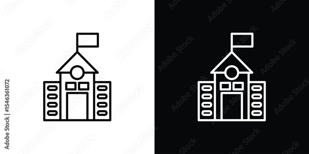 Fototapeta premium Embassy icon in black. flat graphic vector icon