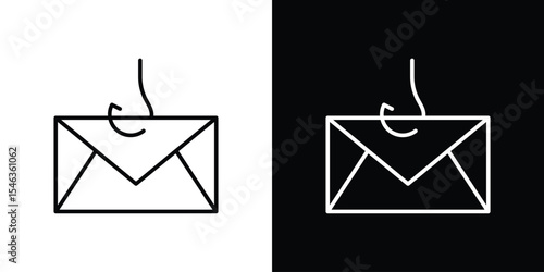 Email phishing icon in black. flat graphic vector icon