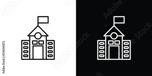 Embassy icon in black. flat graphic vector icon