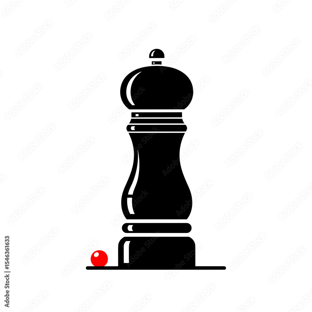 Fototapeta premium Pepper mill with red sphere, minimalistic design, copy space
