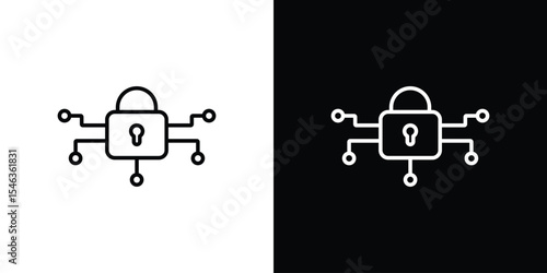 Encryption icon in black. flat graphic vector icon