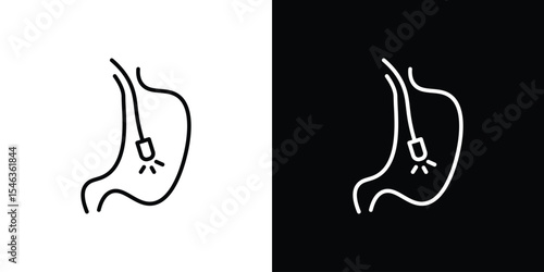 Endoscopy icon in black. flat graphic vector icon