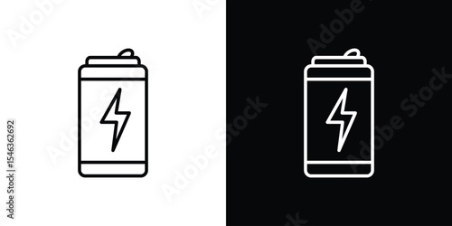 Energy drink icon in black. flat graphic vector icon