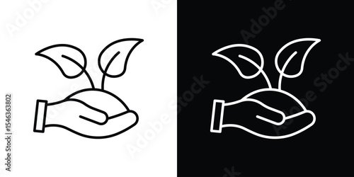 Environment icon in black. flat graphic vector icon