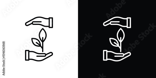 Environment protection icon in black. flat graphic vector icon