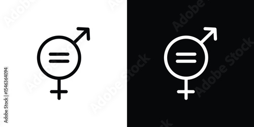 Equality icon in black. flat graphic vector icon