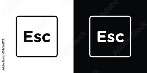 Esc icon in black. flat graphic vector icon