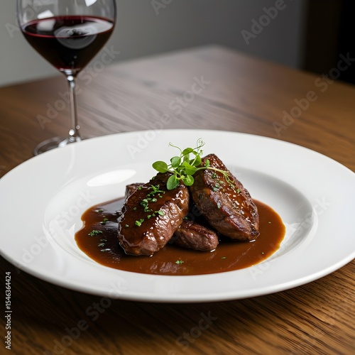 Spanish-style braised beef cheeks in rich red wine sauce - Carrilleras al Vino