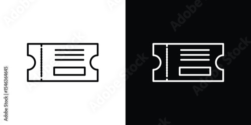 Eticket icon in black. flat graphic vector icon