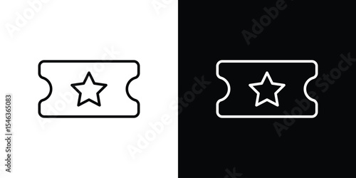 Event ticket icon in black. flat graphic vector icon