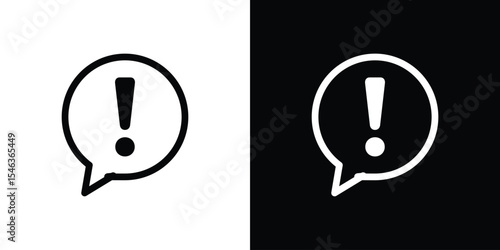 Exclamation interface icon in black. flat graphic vector icon