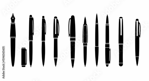 Elegant Assortment of Black Pens for Writing and Drawing