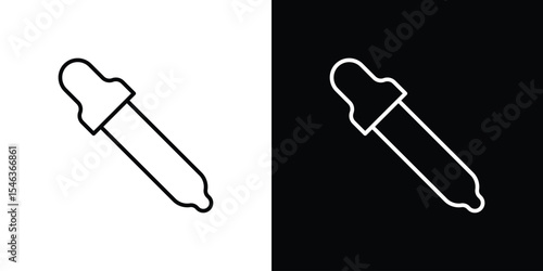 Eye dropper icon in black. flat graphic vector icon