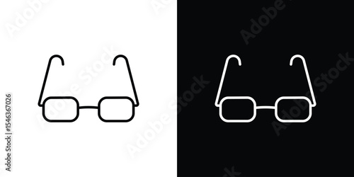 Eye glasses icon in black. flat graphic vector icon
