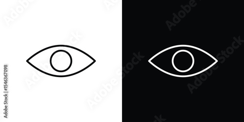Eye icon in black. flat graphic vector icon