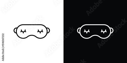 Eye mask icon in black. flat graphic vector icon