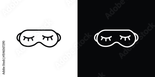Eye mask icon in black. flat graphic vector icon