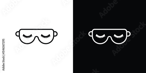 Eye mask icon in black. flat graphic vector icon