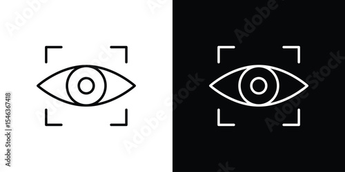 Eye tracking icon in black. flat graphic vector icon