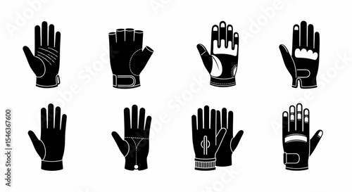 Variety Gloves Collection Diverse Glove Designs Illustrations