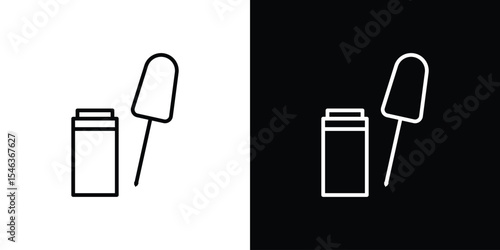 Eyeliner brush icon in black. flat graphic vector icon