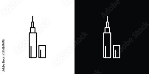Eyeliner icon in black. flat graphic vector icon