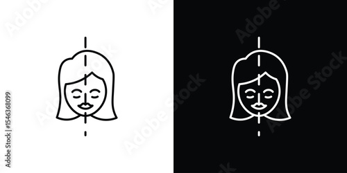 Facelifting procedure icon in black. flat graphic vector icon