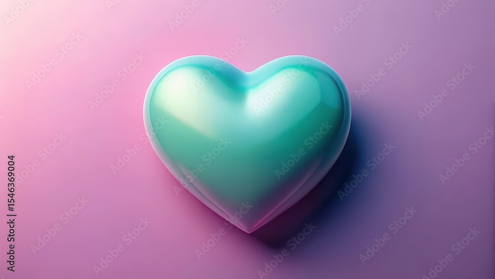 Minimalist Valentine's Day heart in lavender and teal tones on a soft gradient pink background contemporary love concept Minimalist Valentine's Day heart in lavender and teal tones on a soft gradient pink background contemporary love concept