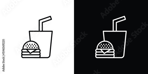 Fast food icon in black. flat graphic vector icon