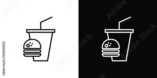 Fast food icon in black. flat graphic vector icon