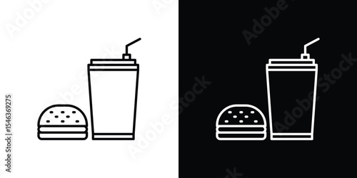 Fast food icon in black. flat graphic vector icon