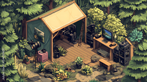 Pixel Art Wilderness Photography Camera S 7Ca91351