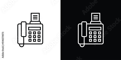 Fax machine icon in black. flat graphic vector icon