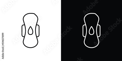 Feminine hygiene pad icon in black. flat graphic vector icon