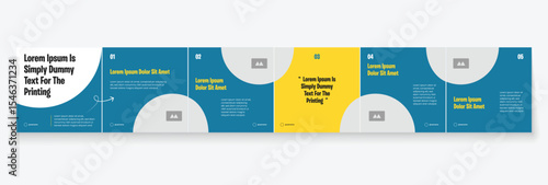 Instagram carousel template layout design for five tips sharing on social media. Linkedin carousel banner design vector template	