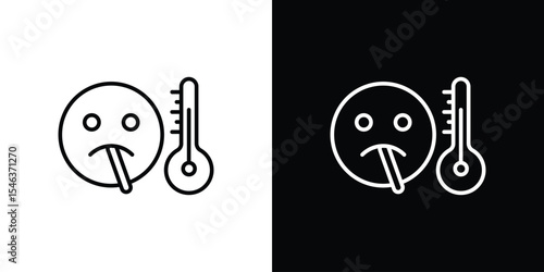Fever icon in black. flat graphic vector icon