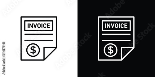 File invoice icon in black. flat graphic vector icon