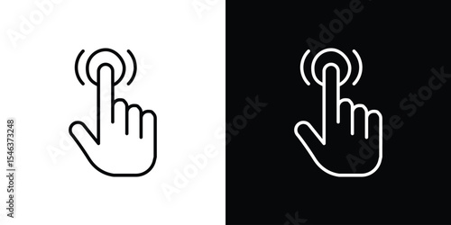 Finger control icon in black. flat graphic vector icon