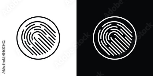 Fingerprint icon in black. flat graphic vector icon