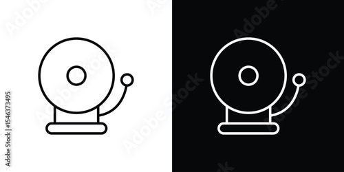 Fire alarm icon in black. flat graphic vector icon