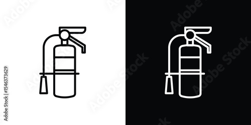 Fire extinguisher icon in black. flat graphic vector icon