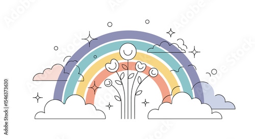 Embracing the Serene Skies An Ode to Rainbows Clouds and Tranquil Adventures