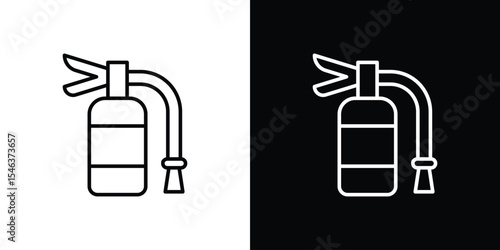 Fire extinguisher icon in black. flat graphic vector icon