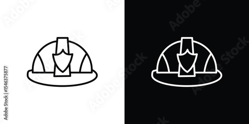 Firefighter hat icon in black. flat graphic vector icon