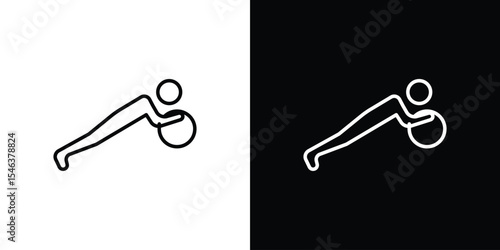 Fitness Ball icon in black. flat graphic vector icon